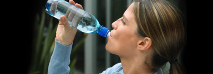 woman drinking water