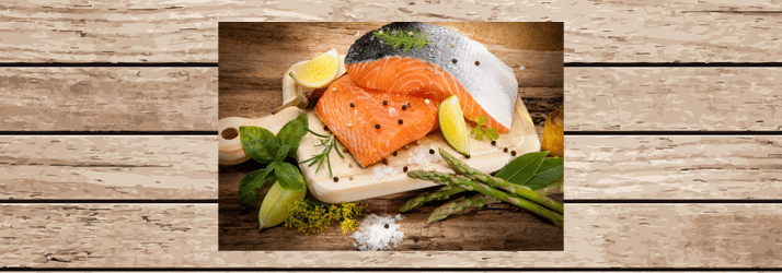 salmon on cutting board