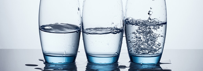 three glasses of water