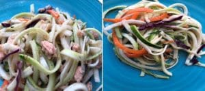 Asian Salmon Zoodle (Zucchini Noodle) Salad