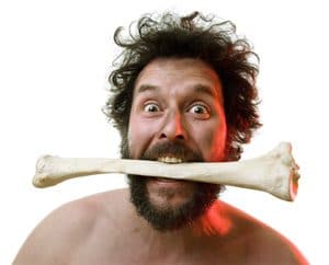 Caveman with Bone in Mouth